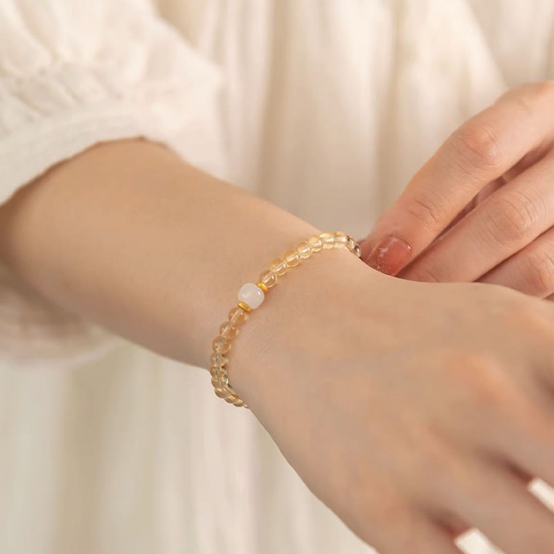 4mm Citrine Jade Prosperity Bracelet for Abundance & Harmony