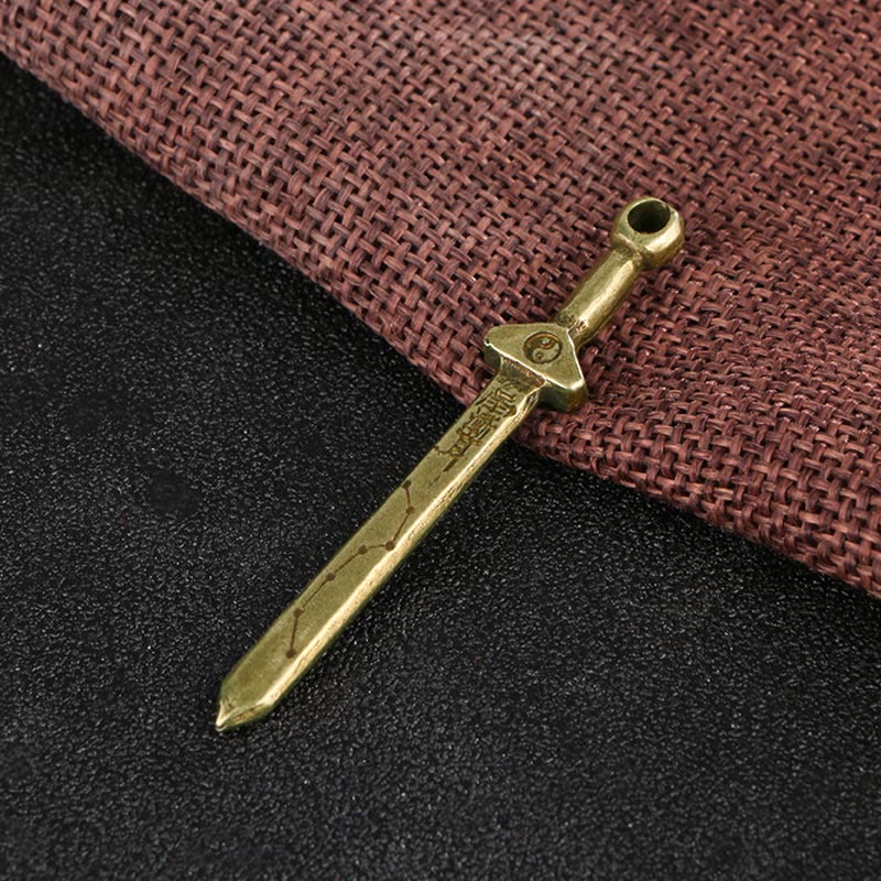 Vintage Copper Sword Yin Yang Balance Necklace
