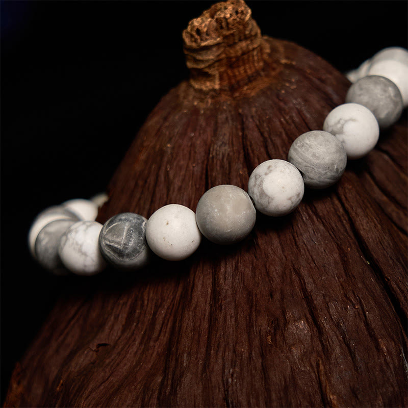 8mm Picasso Jasper White Turquoise Courage Bracelet