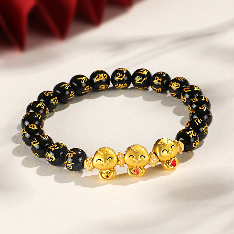 8mm Red Agate Snake Mantra Bracelet for Spiritual Growth