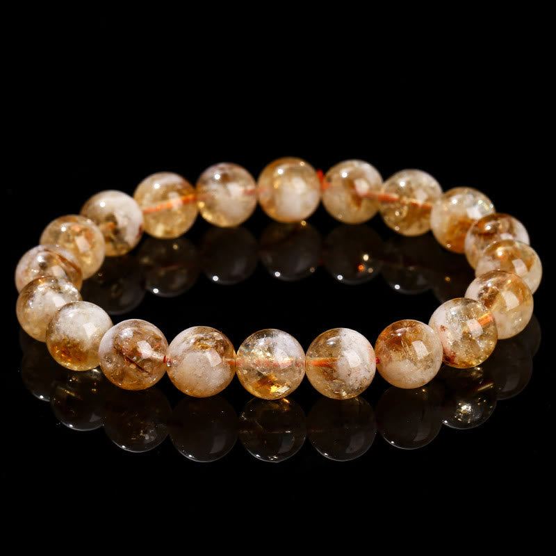 8mm Citrine Snowflake Prosperity Bracelet for Women