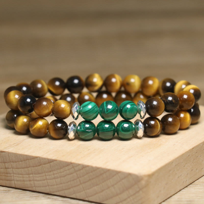 Green Tiger Eye Courage Bracelet 14-16cm Wrist Size