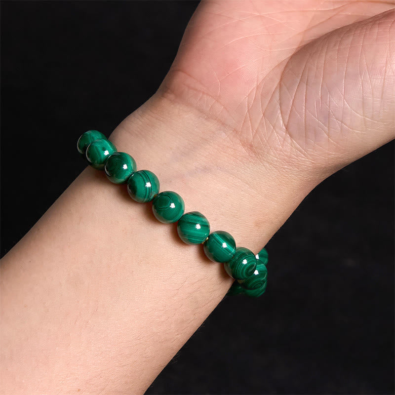 6mm Malachite Protection Bracelet for Calmness & Anxiety
