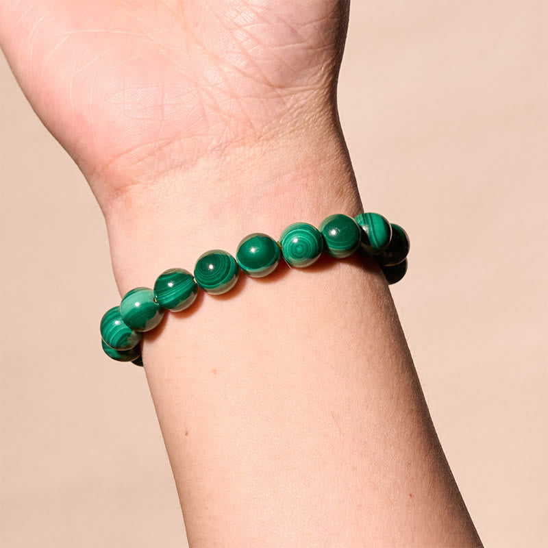 6mm Malachite Protection Bracelet for Calmness & Anxiety