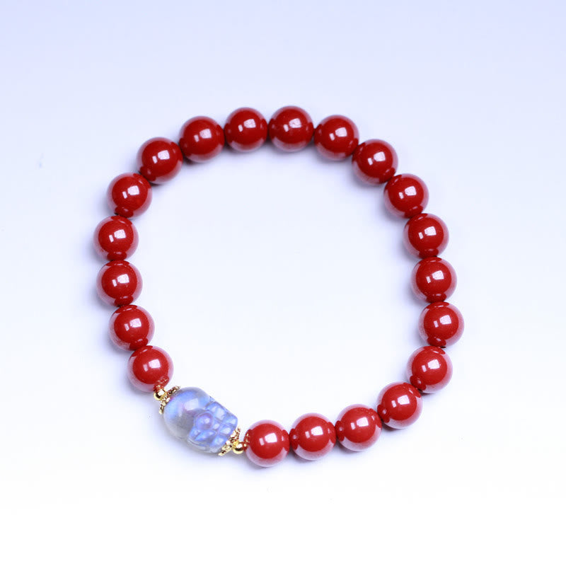 8mm Cinnabar Moonstone PiXiu Blessing Bracelet