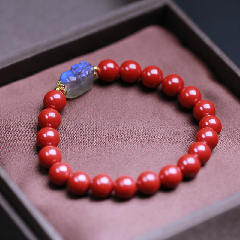 8mm Cinnabar Moonstone PiXiu Blessing Bracelet