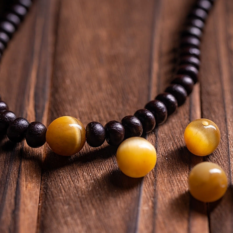 108-Bead Bowl Bodhi Seed Mala Bracelet for Spiritual Peace and Growth