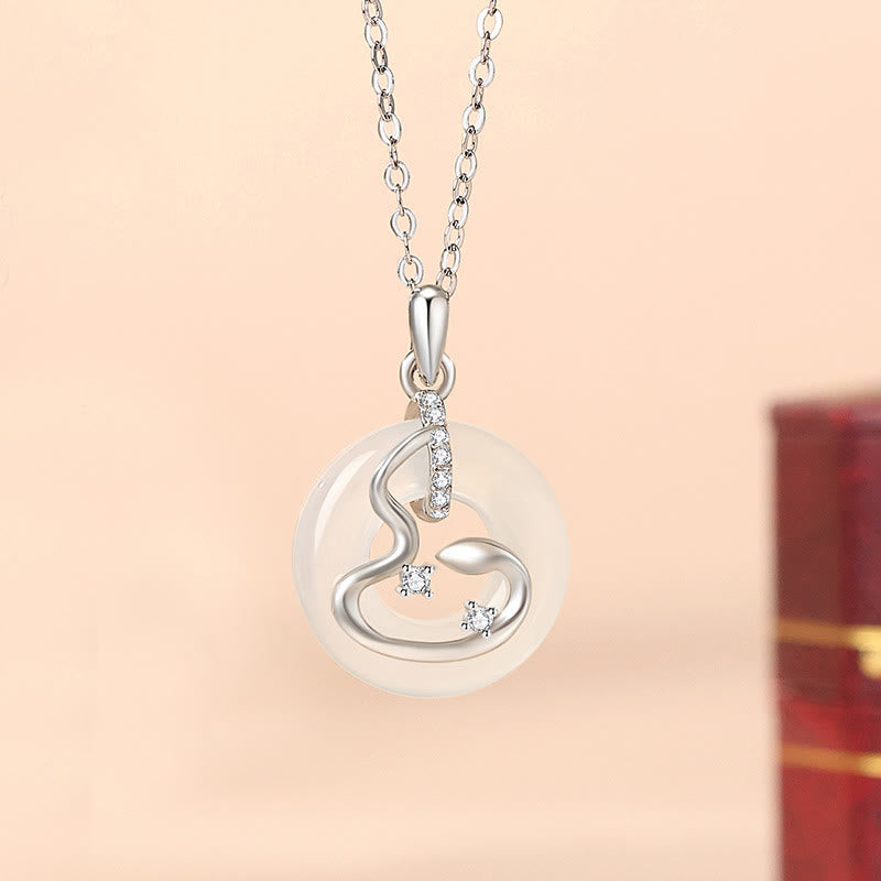 925 Sterling Silver Black Onyx Peace Buckle Necklace Pendant