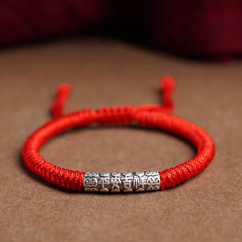 999 Sterling Silver Om Mani Padme Hum Rope Bracelet 5mm