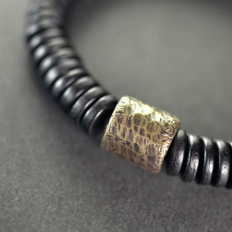 Ebony Wood Brass Calm Bracelet | Grounding Peace Jewelry