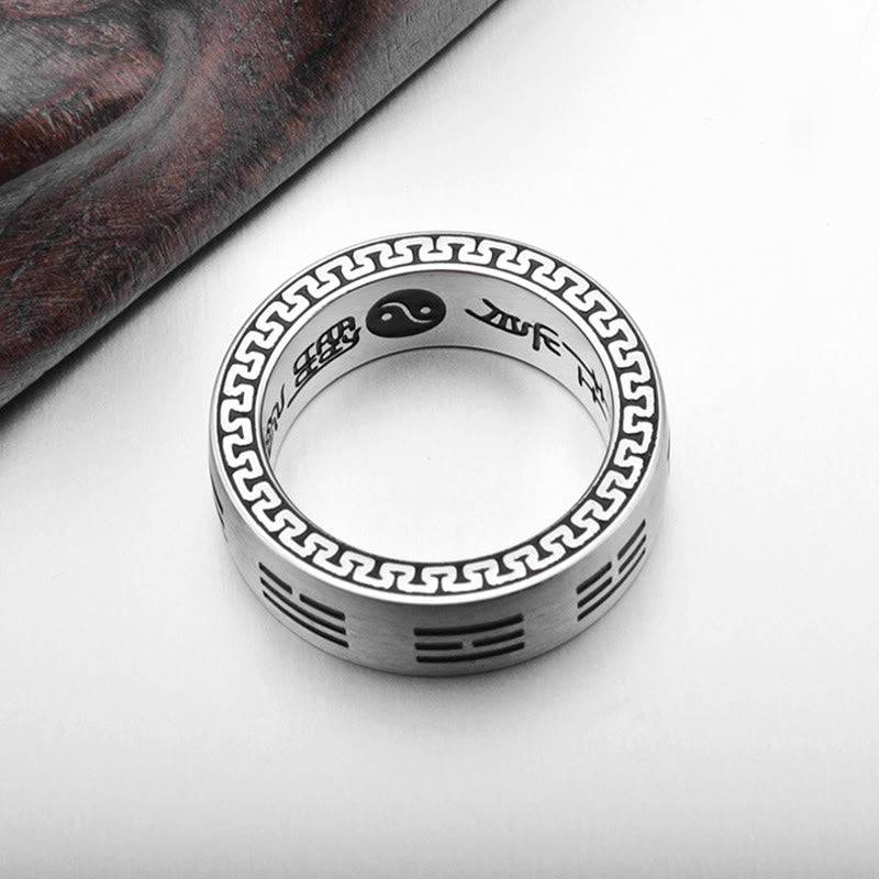 7mm Yin Yang Bagua Titanium Steel Harmony Ring