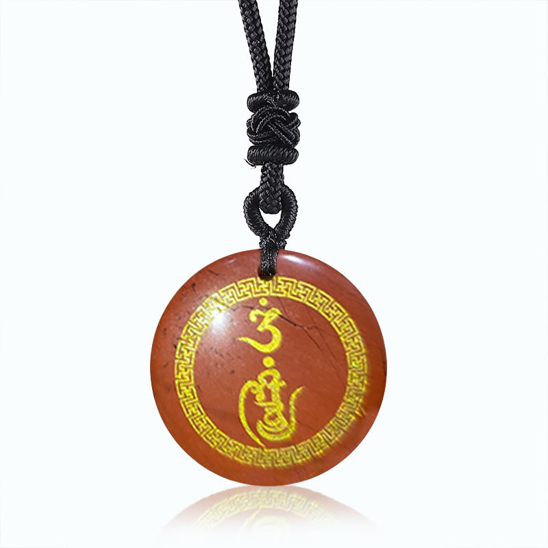 Vajra Swastika Pattern Black Obsidian Protection Necklace
