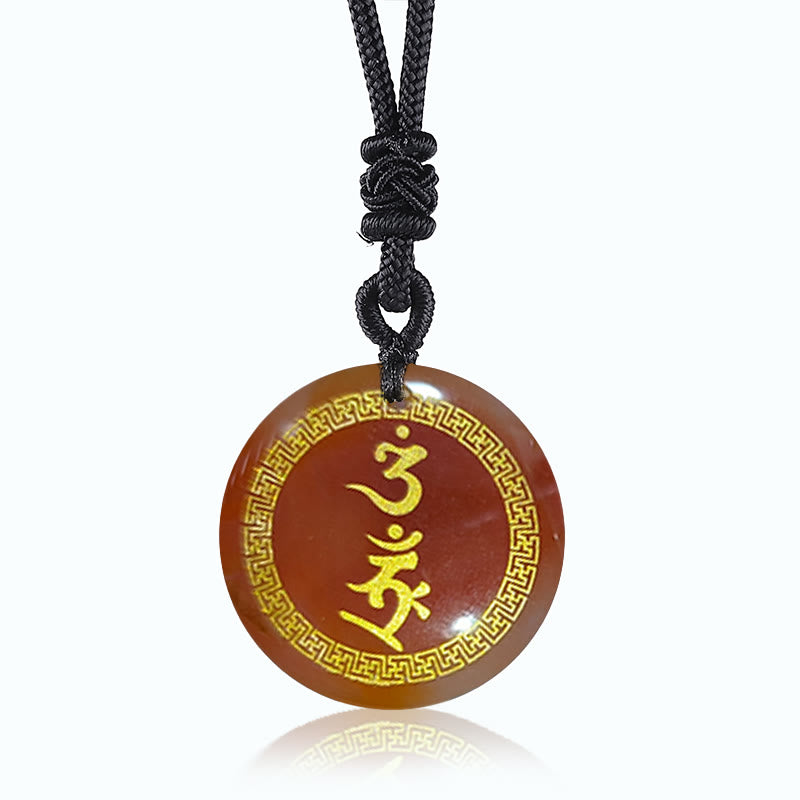 Black Obsidian Protection Necklace | Swastika Vajra Pendant