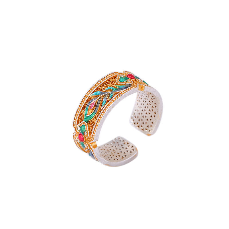 999 Sterling Silver Feather Design Spiritual Healing Ring