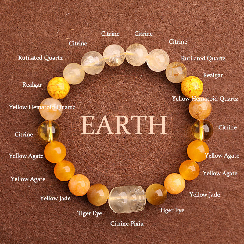 Five Elements 10mm Agate Luck Bracelet for Balance