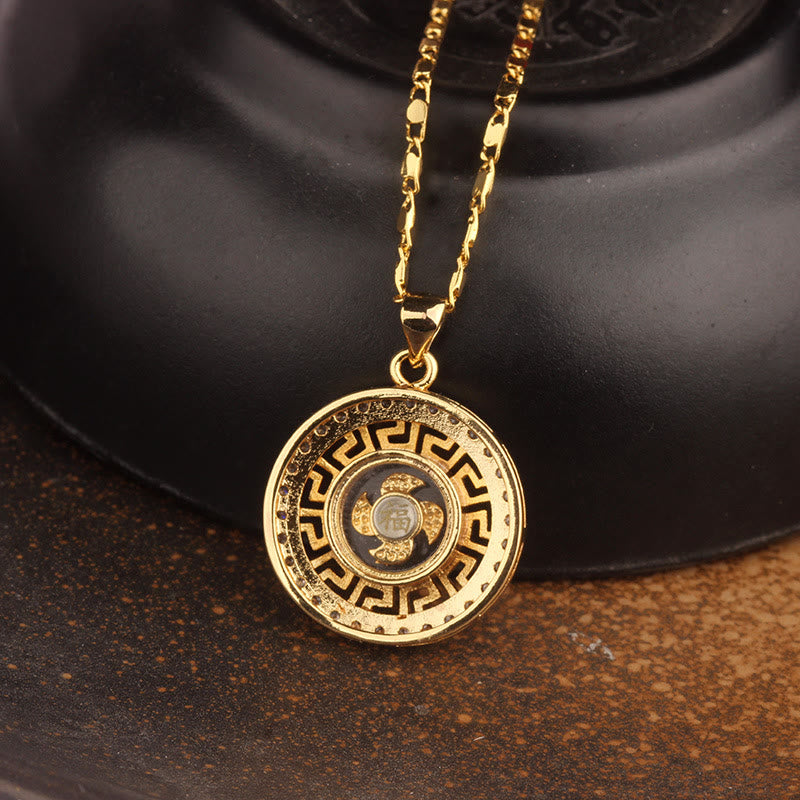 Gold Plated Copper Windmill Spiritual Necklace Pendant