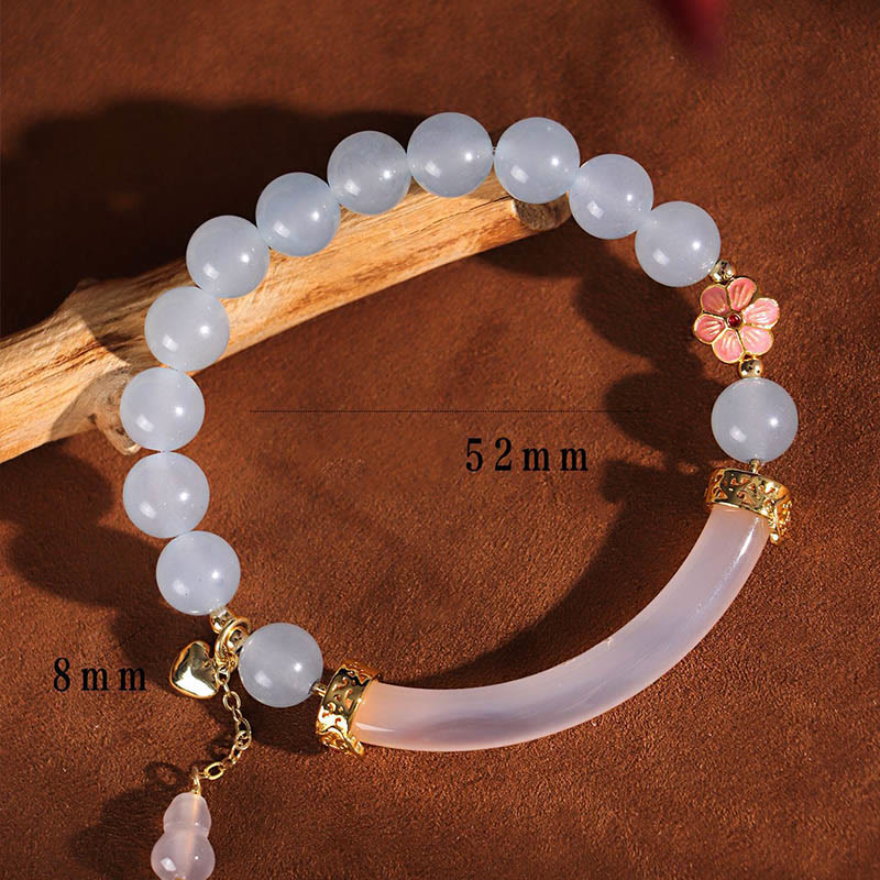 8mm Pink Crystal Pearl Cuff Bracelet for Emotional Balance