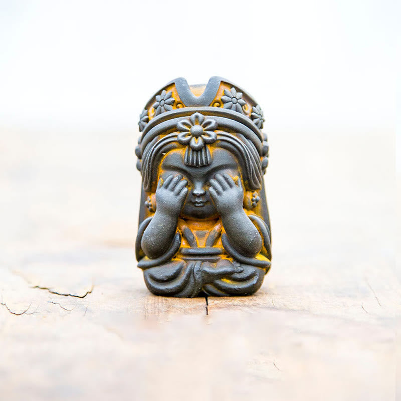 Handmade 7cm Zakiram Rust Iron Powder Resin Statue