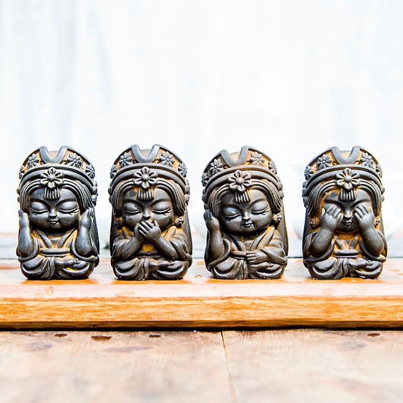 Handmade 7cm Zakiram Rust Iron Powder Resin Statue