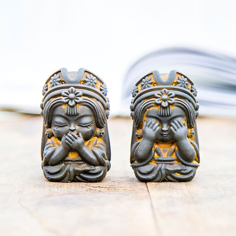 Handmade 7cm Zakiram Rust Iron Powder Resin Statue