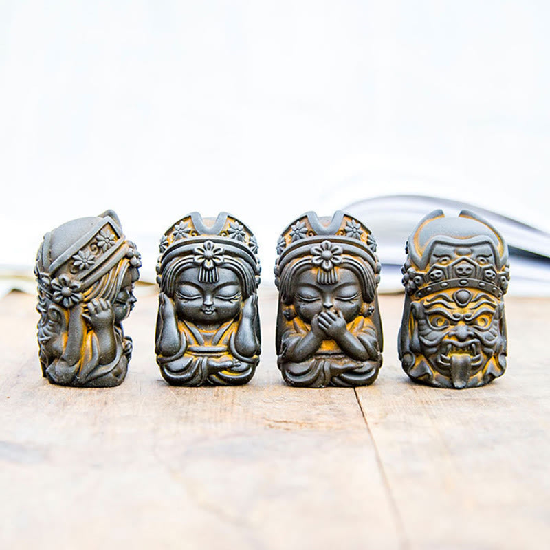 Handmade 7cm Zakiram Rust Iron Powder Resin Statue