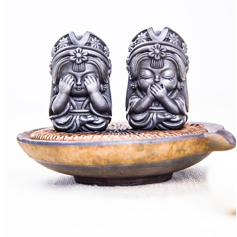 Handmade 7cm Zakiram Rust Iron Powder Resin Statue
