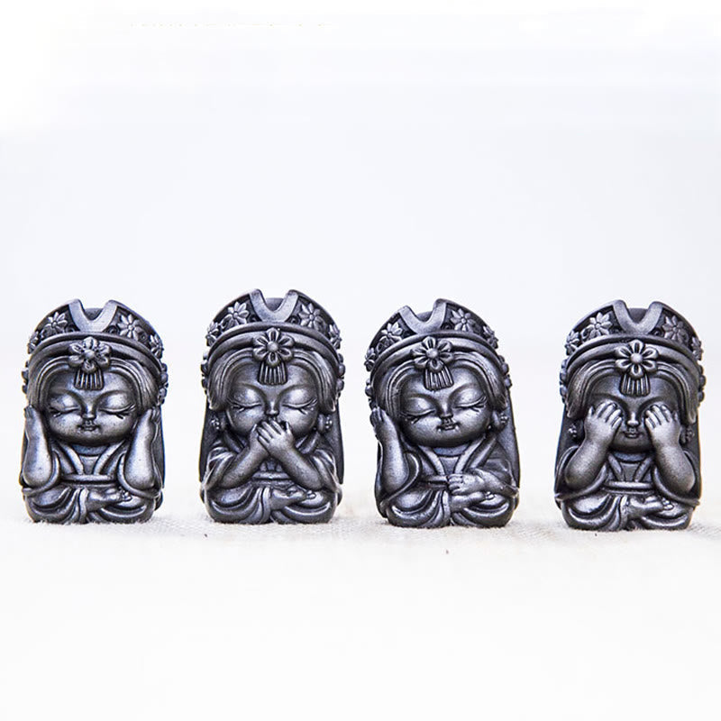 Handmade 7cm Zakiram Rust Iron Powder Resin Statue