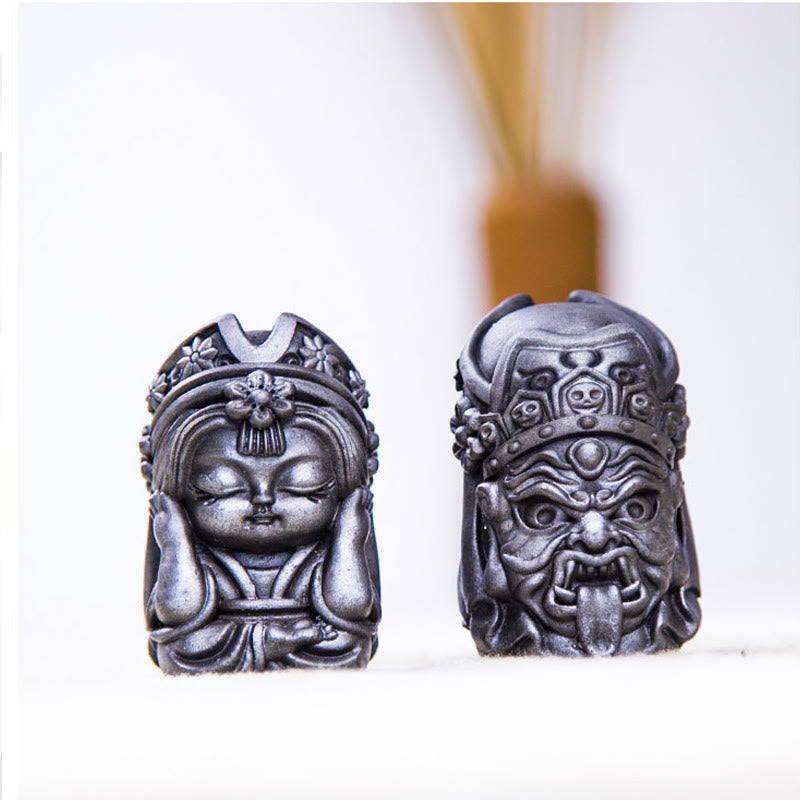 Handmade 7cm Zakiram Rust Iron Powder Resin Statue