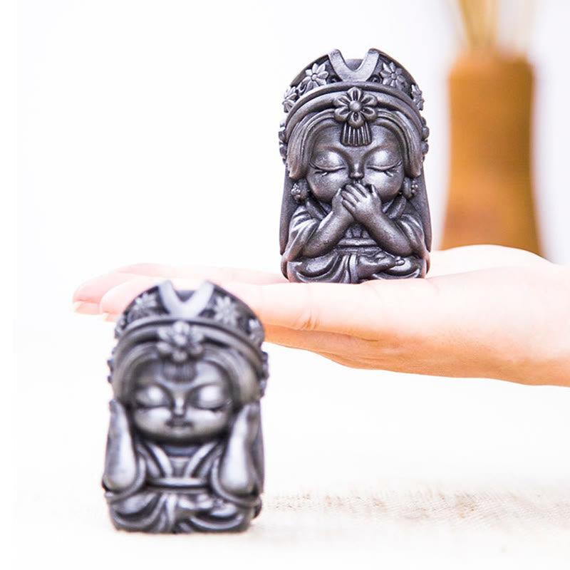 Handmade 7cm Zakiram Rust Iron Powder Resin Statue