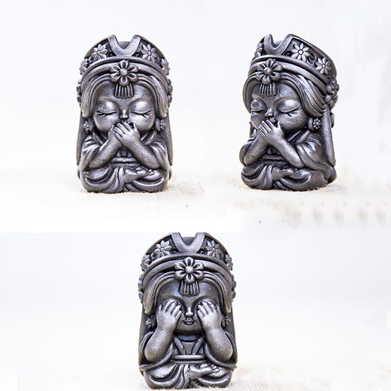 Handmade 7cm Zakiram Rust Iron Powder Resin Statue