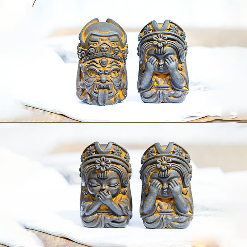 Handmade 7cm Zakiram Rust Iron Powder Resin Statue