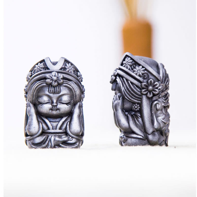 Handmade 7cm Zakiram Rust Iron Powder Resin Statue