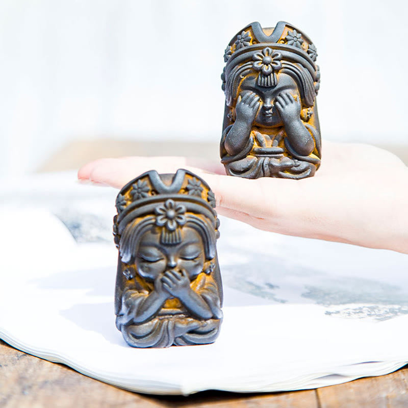 Handmade 7cm Zakiram Rust Iron Powder Resin Statue