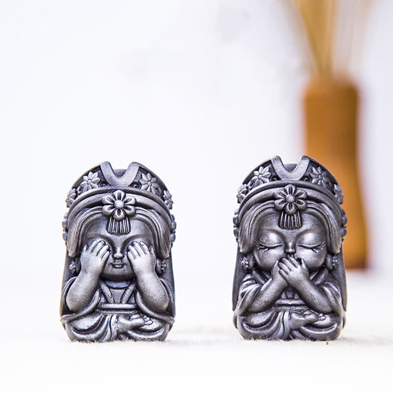 Handmade 7cm Zakiram Rust Iron Powder Resin Statue