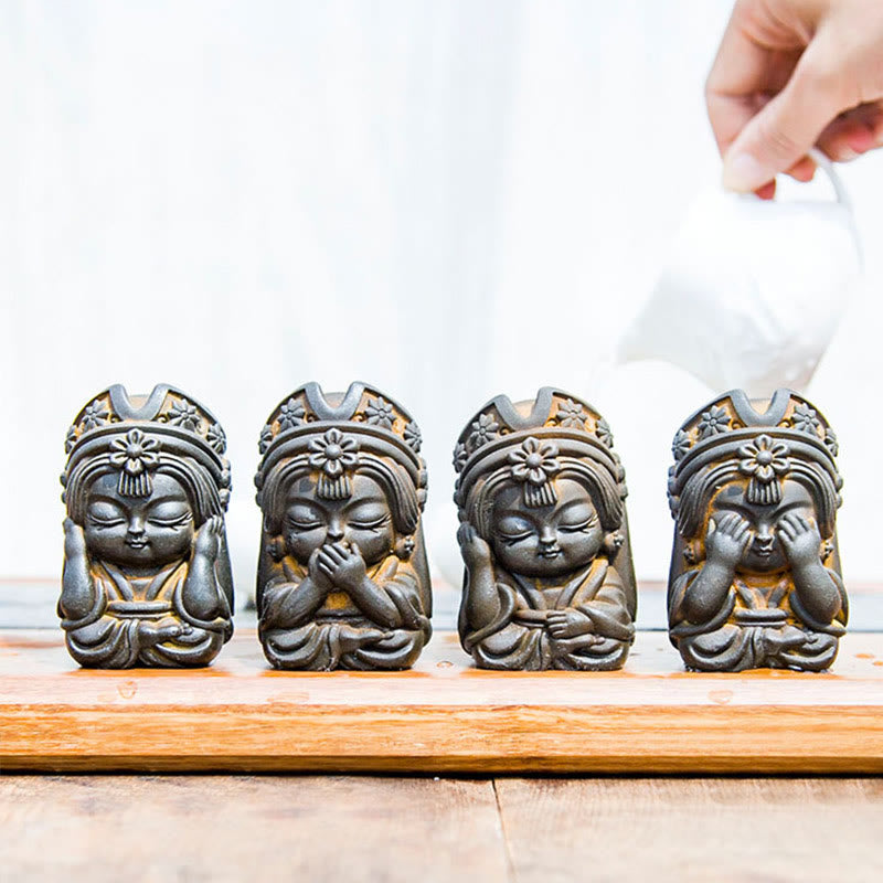 Handmade 7cm Zakiram Rust Iron Powder Resin Statue