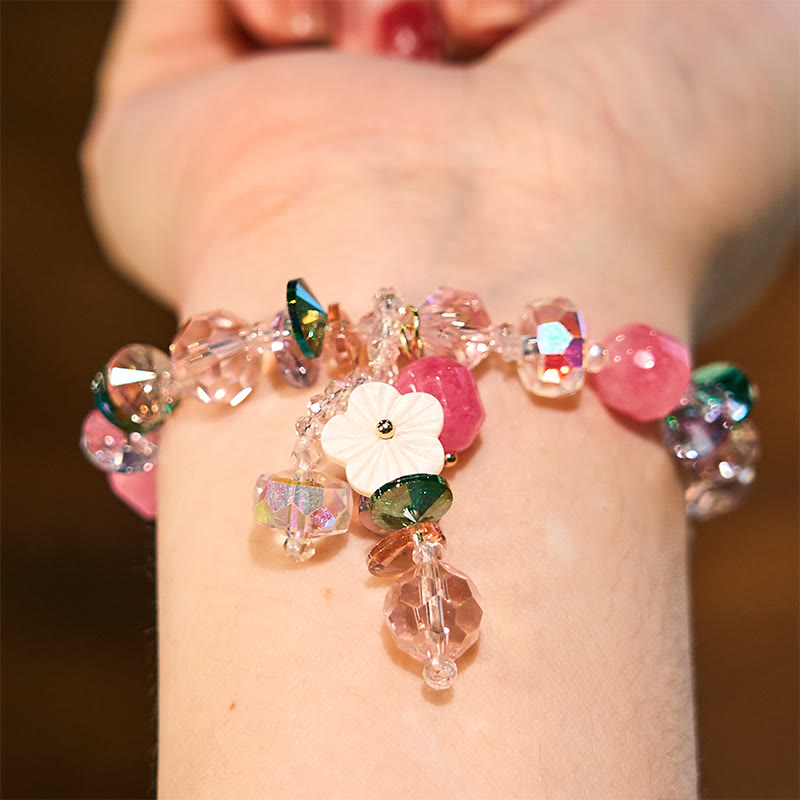 14-16cm Rose Quartz Crystal Healing Bracelet for Self-Love