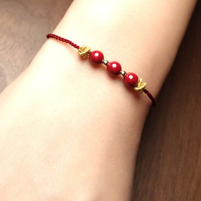 Colorful String Cinnabar Calm Bracelet for Mental Clarity and Balance