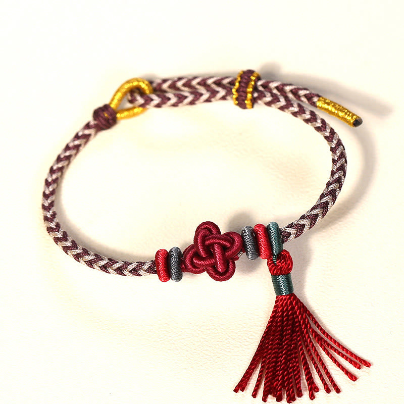 Peach Blossom Knot Colorful Protection String Bracelet for Harmony