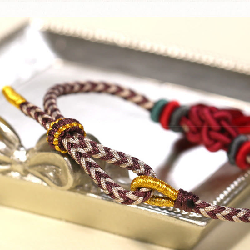 Peach Blossom Knot Colorful Protection String Bracelet for Harmony