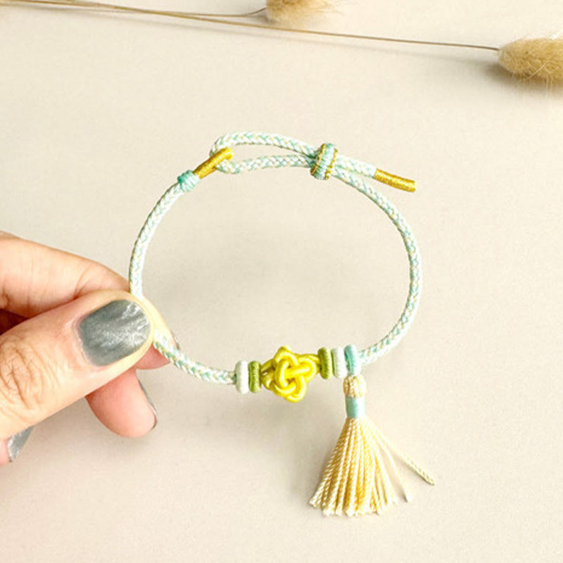 Peach Blossom Knot Colorful Protection String Bracelet for Harmony