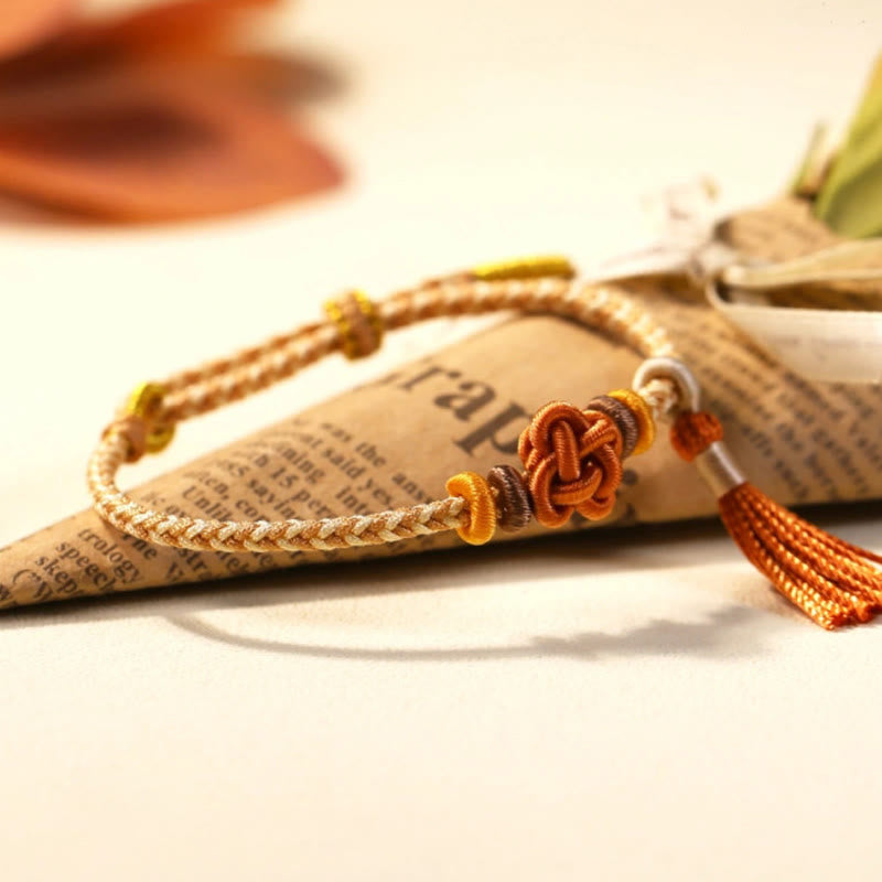 Peach Blossom Knot Colorful Protection String Bracelet for Harmony