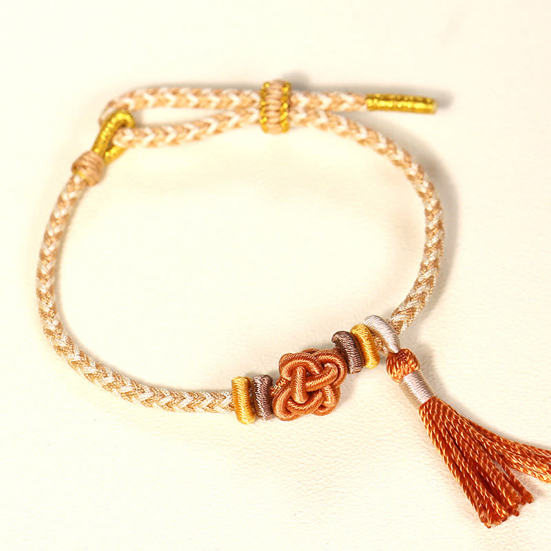 Peach Blossom Knot Colorful Protection String Bracelet for Harmony
