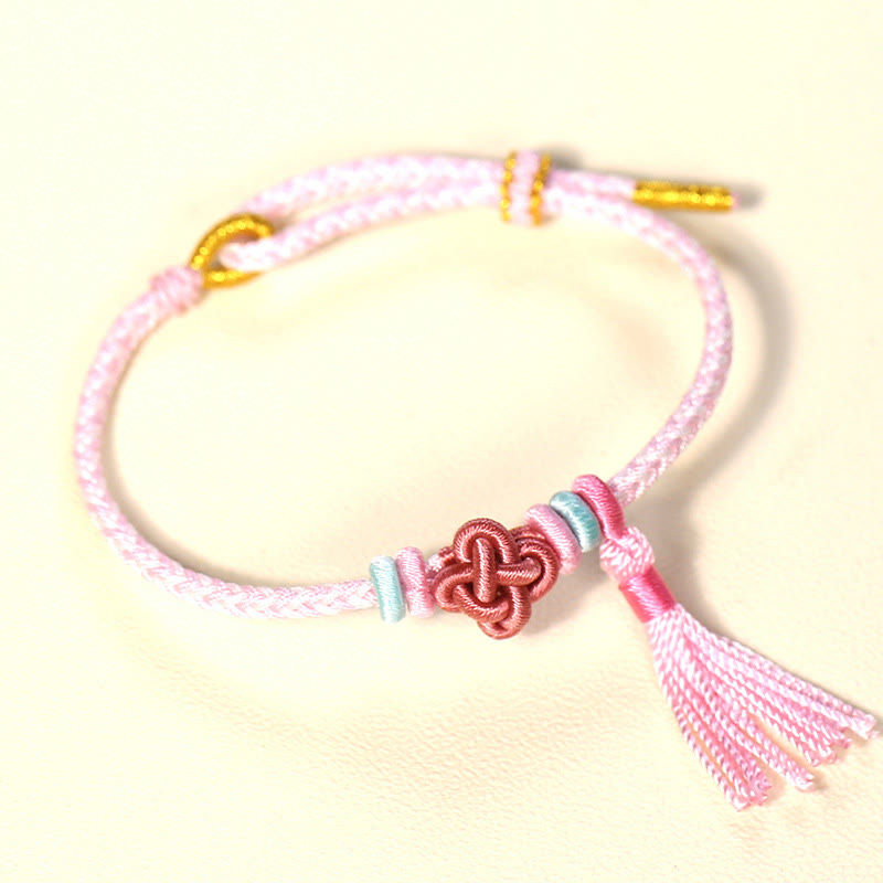 Peach Blossom Knot Colorful Protection String Bracelet for Harmony