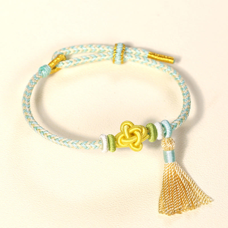 Peach Blossom Knot Colorful Protection String Bracelet for Harmony