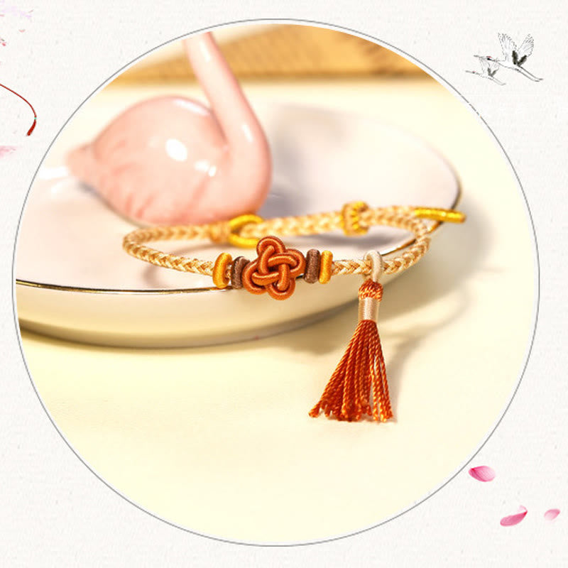 Peach Blossom Knot Colorful Protection String Bracelet for Harmony