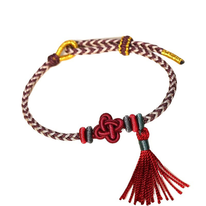 Peach Blossom Knot Colorful Protection String Bracelet for Harmony