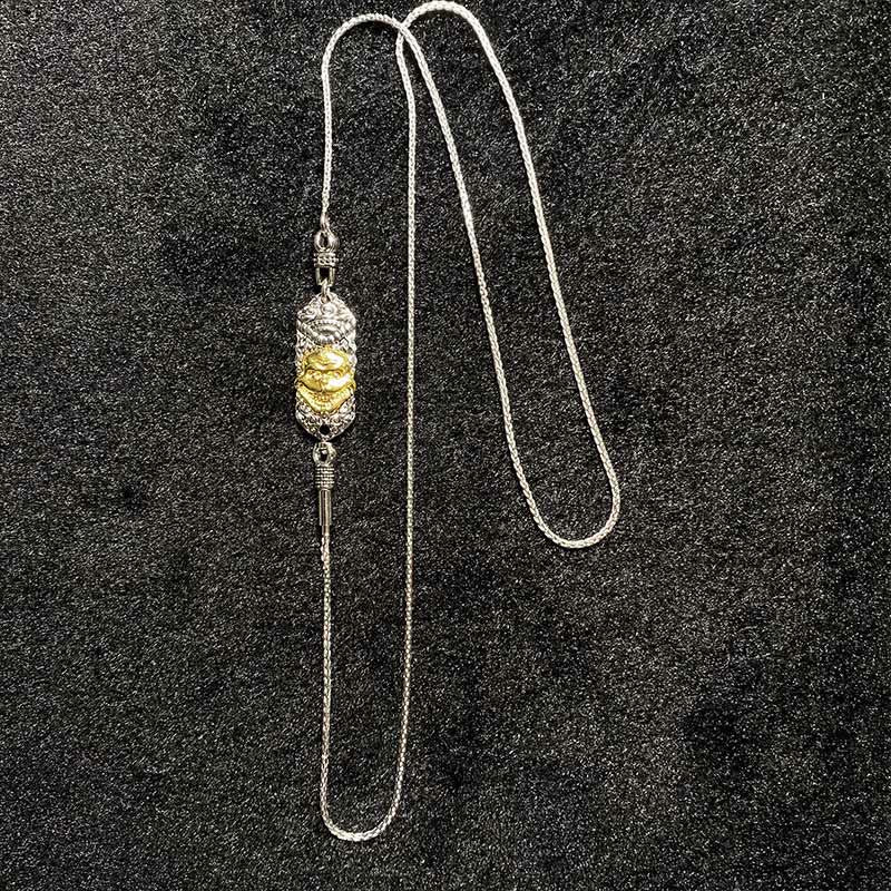 Yellow Jambhala 925 Sterling Silver Spiritual Protection Necklace