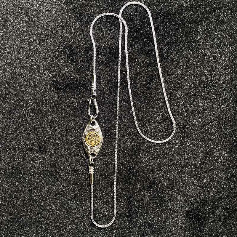 925 Sterling Silver Tibetan Garuda Bird Vajra Dorje Bell Pendant