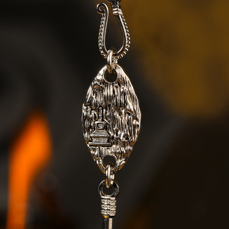 925 Sterling Silver Tibetan Garuda Bird Vajra Dorje Bell Pendant