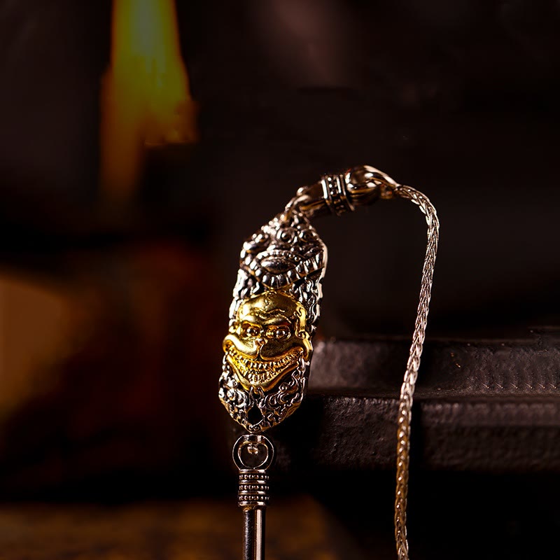 Yellow Jambhala Sterling Silver Spiritual Necklace Pendant